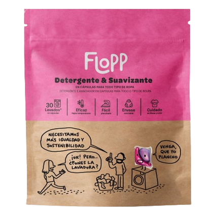 2er-Packung Flopp ECO Waschmittel mit Weichspüler, 30 Kapseln