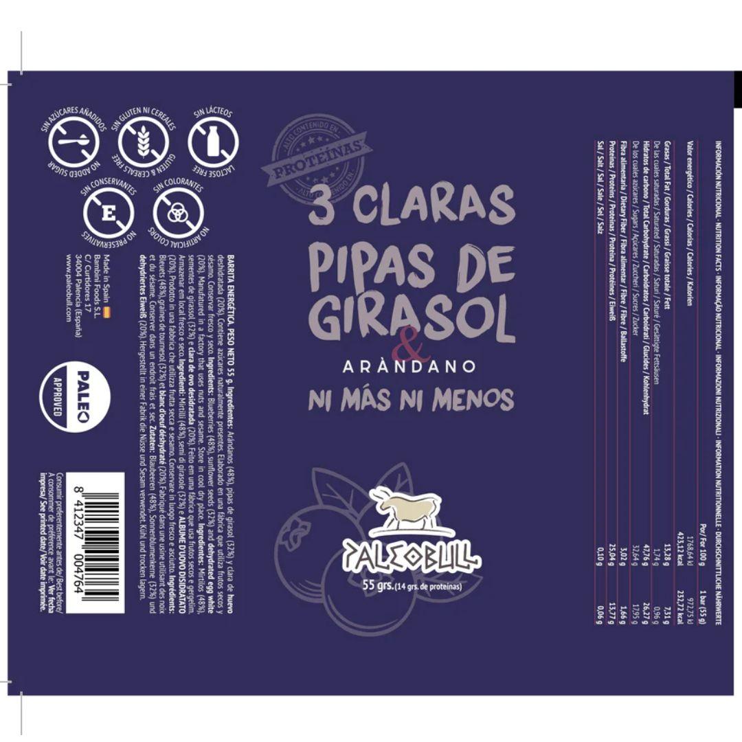 Paleobull blueberry and sunflower seed energy bar 55 g