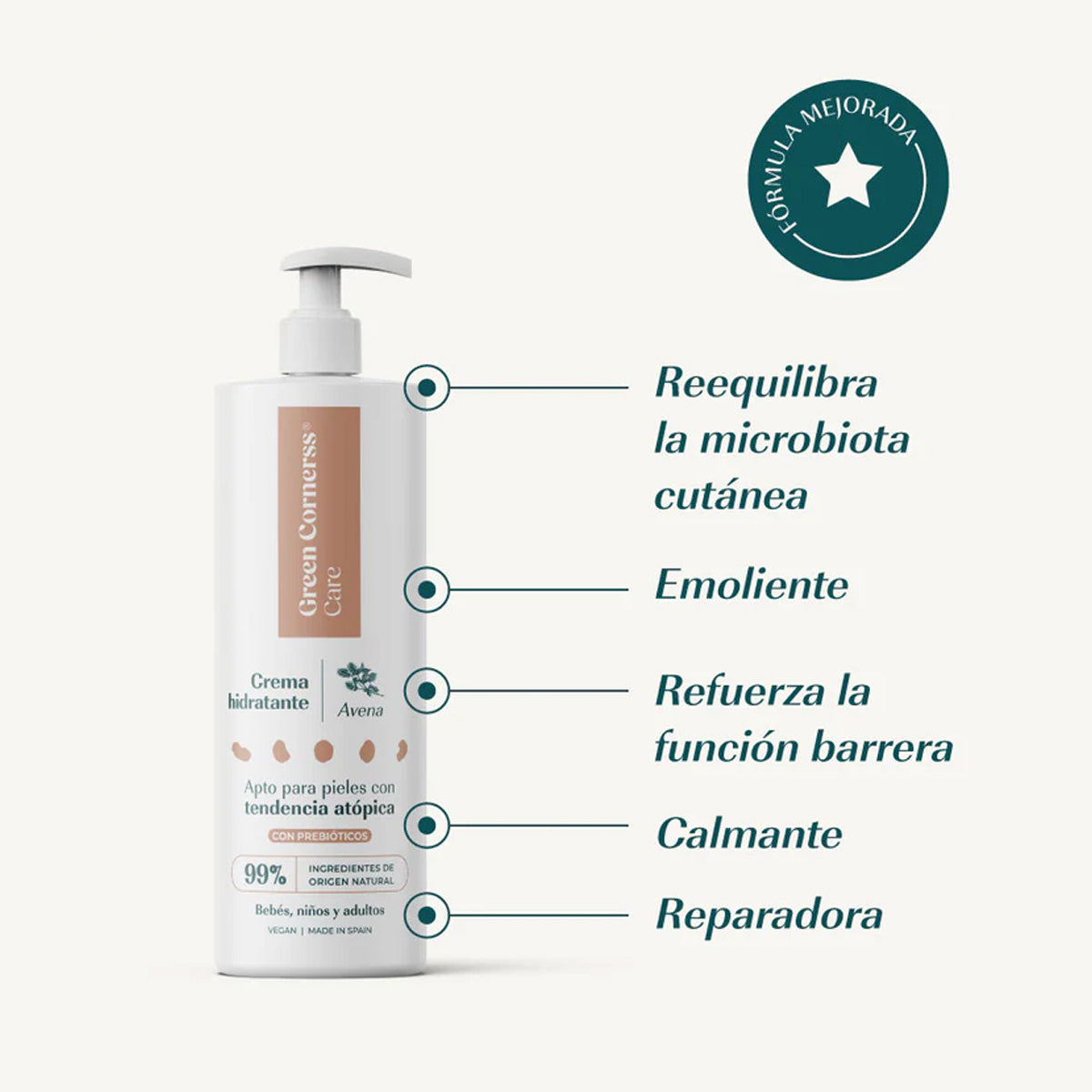 Crème hydratante à l'avoine Green Cornerss Care 280 ml