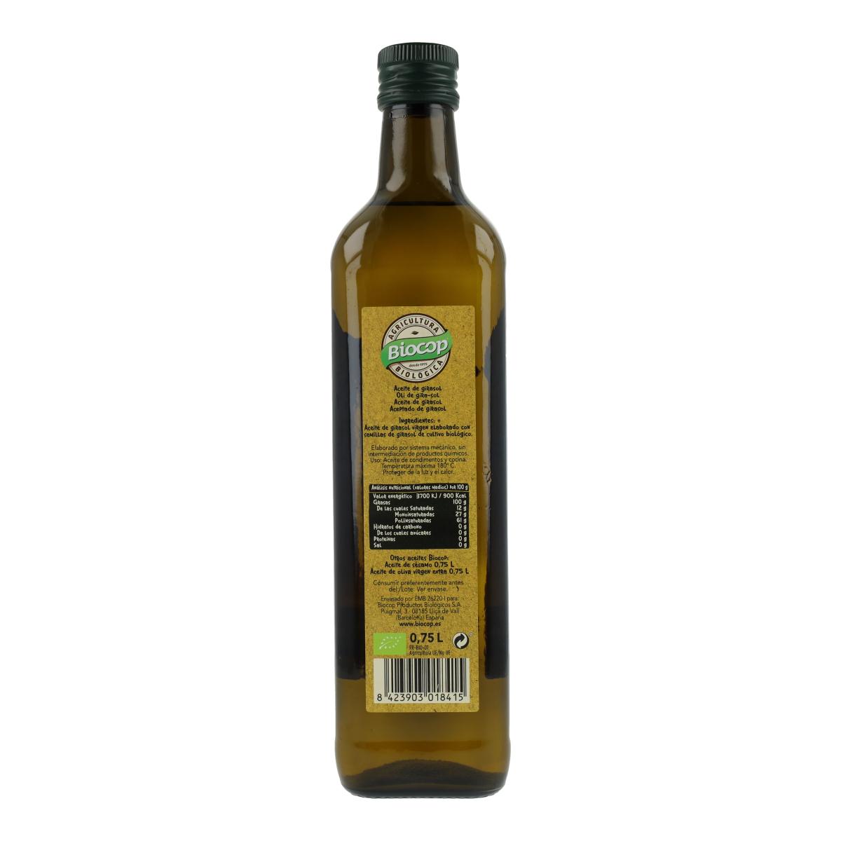 Olio di girasole biologico Biocop 750 ml