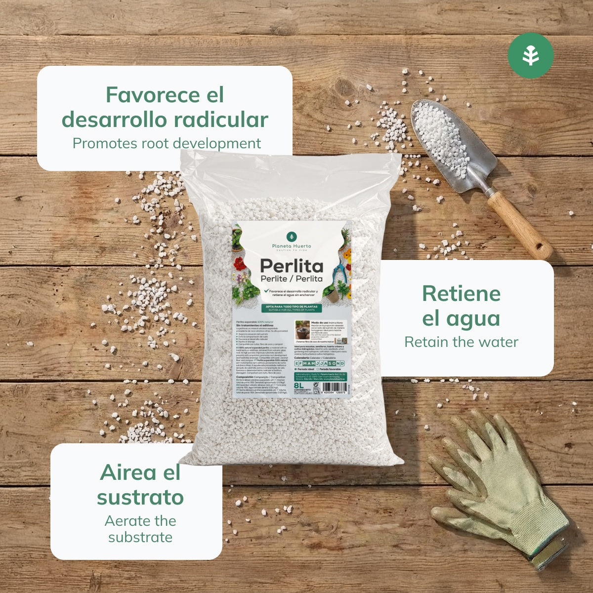 Perlite Planeta Huerto 8 liter