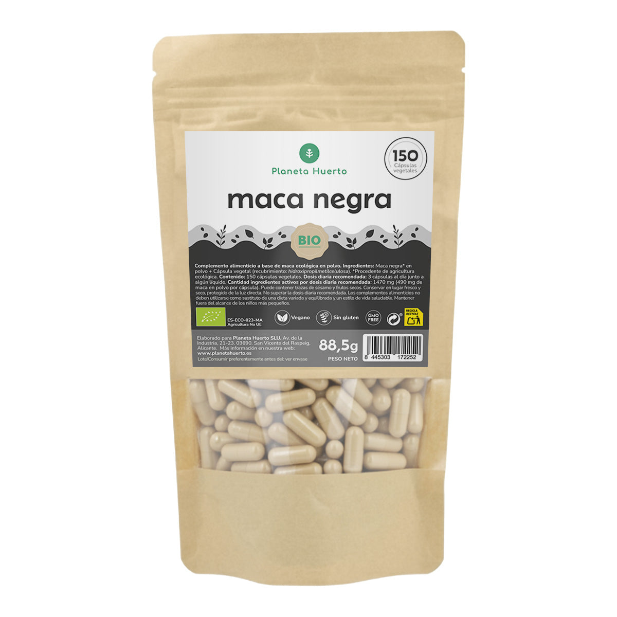 ORGANIC Schwarzer Maca Planeta Huerto 150 Kapseln