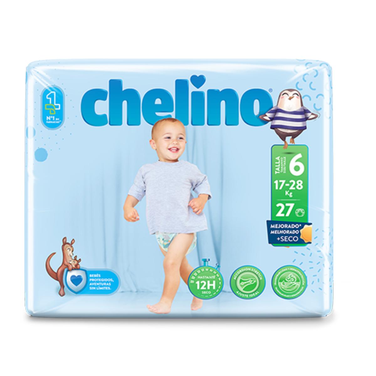 Confezione da 6 pannolini T6 Junior (17-28 kg) 27 pezzi, Chelino