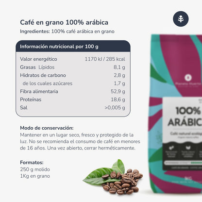 100% Arabica Planet Orchard Eco café moulu 250 g