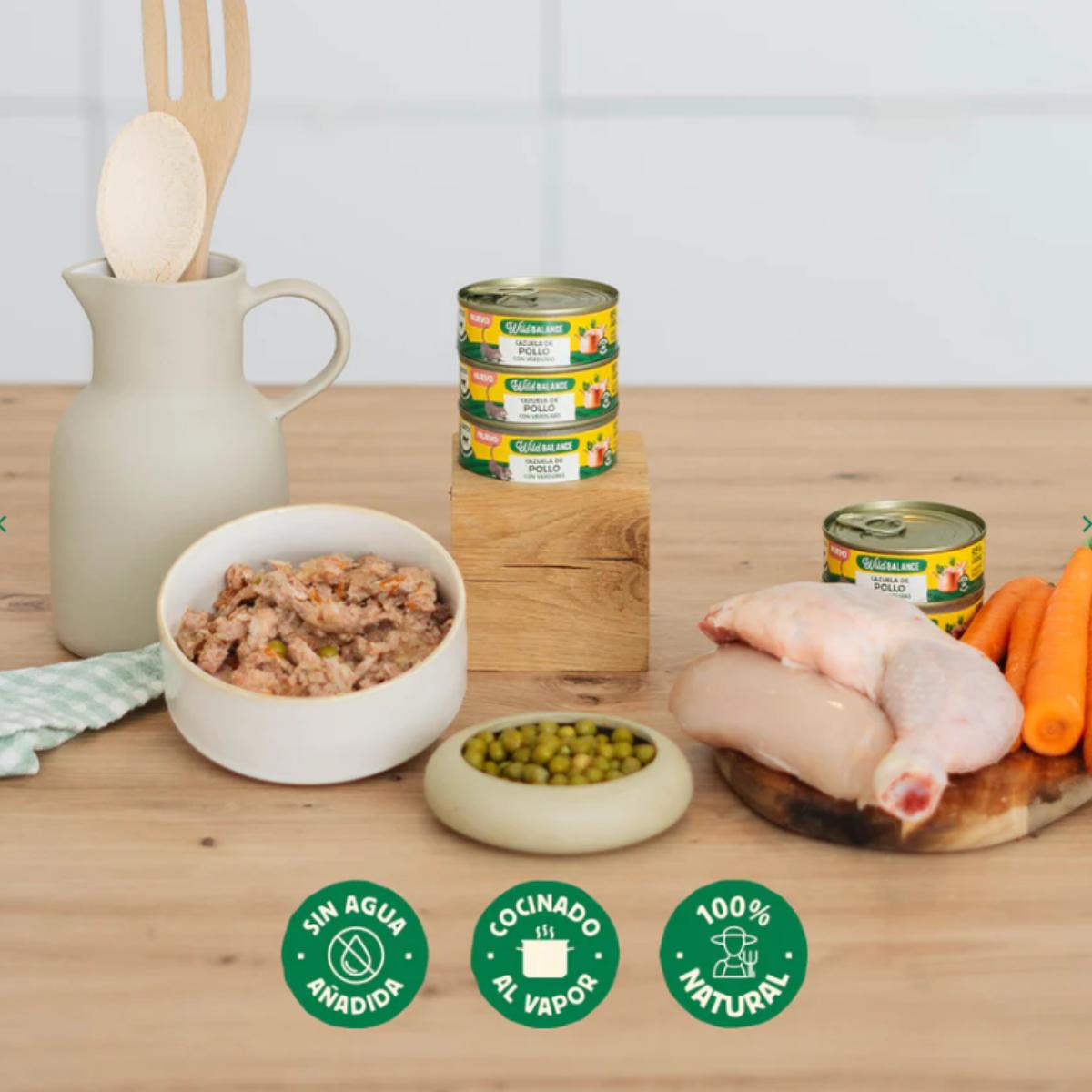 Puszka z pełną porcją karmy dla kotów Wild Balance z kurczakiem 80 g