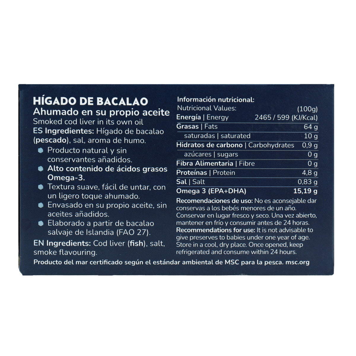 Planeta Huerto Cod Liver in its own Oil 120 g