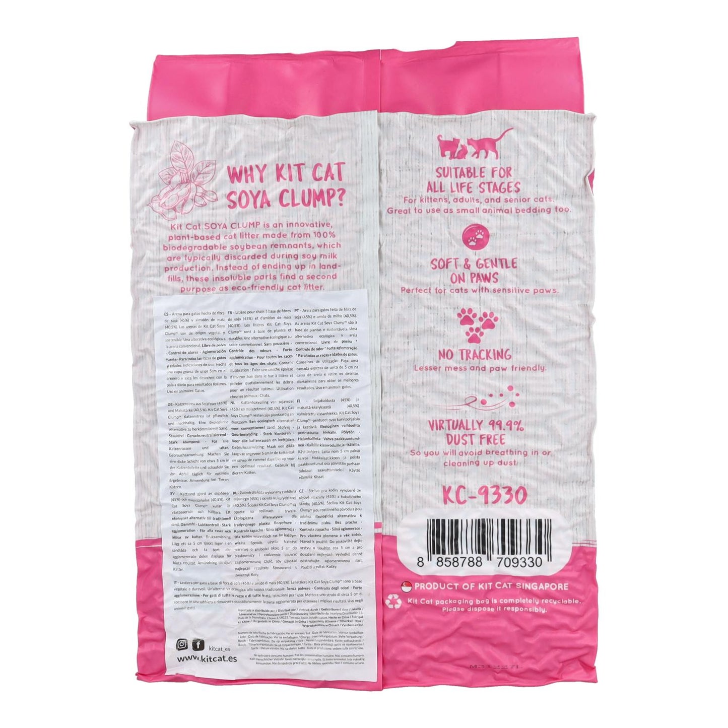 Kit Cat Arena Eco SoyaClump - Strawberry 7 L Litière pour chat