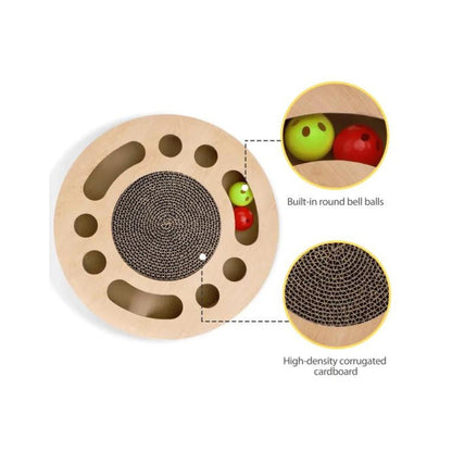 Grattoir circulaire multifonction pour chats avec herbe à chat Nobleza