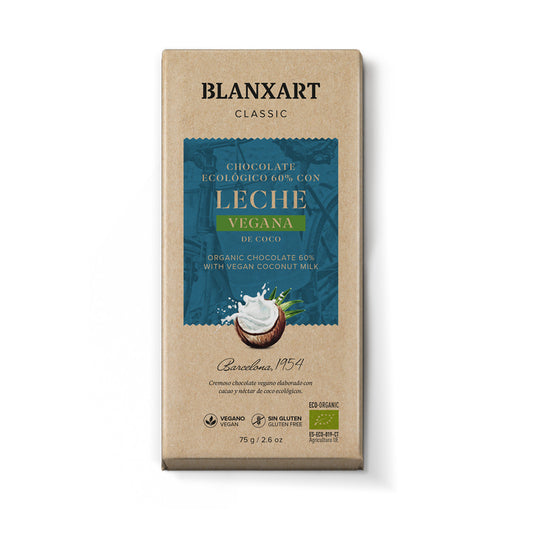 Choklad 60 % kakao med kokosmjölk, ekologisk, vegansk, glutenfri Blanxart 75 g