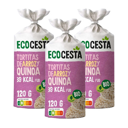 Pack of 3 Organic Rice and Quinoa Cakes Ecocesta 120 g