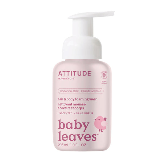 Gel moussant 2 en 1 pour bébé sans parfum, Attitude, 295 ml