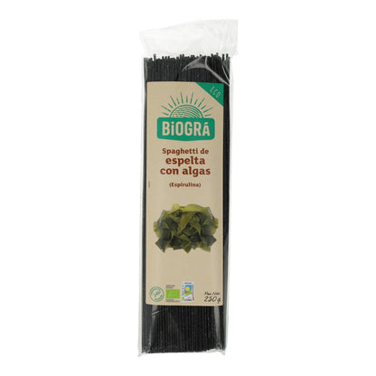 Spaghetti orkiszowe z algami (spirulina i fucus) Biográ, 250 g