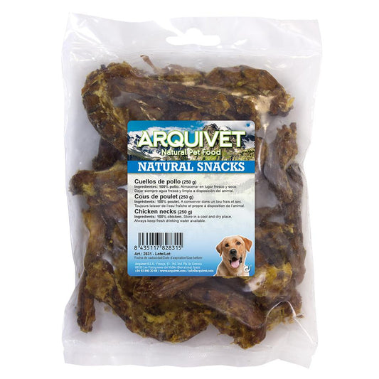 Natuurlijke snack voor honden Kippennekken Arquivet  250 g