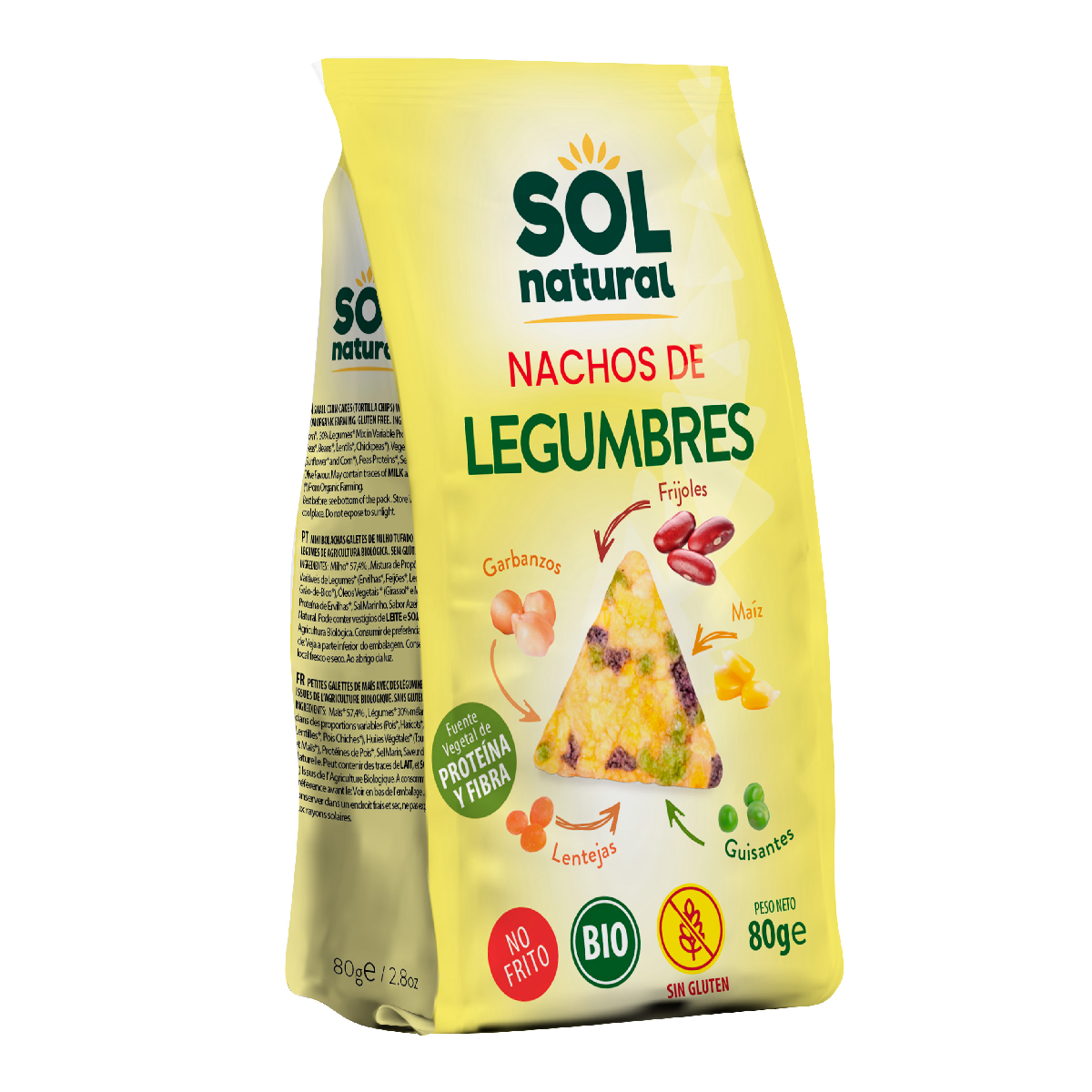 Bezglutenowe nachos z warzyw ekologicznych Sol Natural 80 g