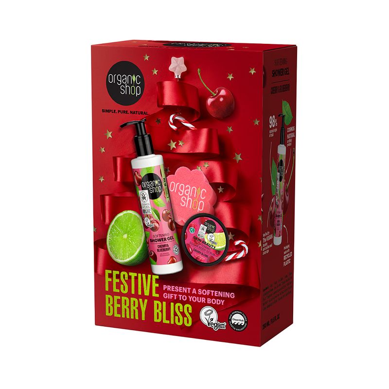 Kroppsvårdsats «Festive Berry Bliss», Organic Shop 280 ml/100 ml