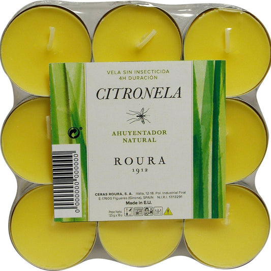 Packung mit 18 Citronella-Kerzen gegen Mücken Roura
