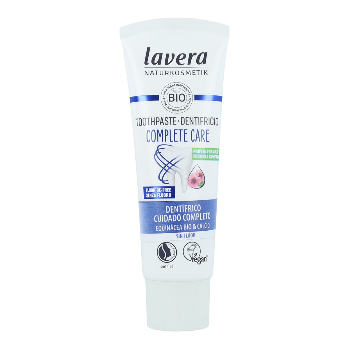 Dentifrice soin complet sans fluor à l'échinacée BIO & calcium, Lavera 75 ml
