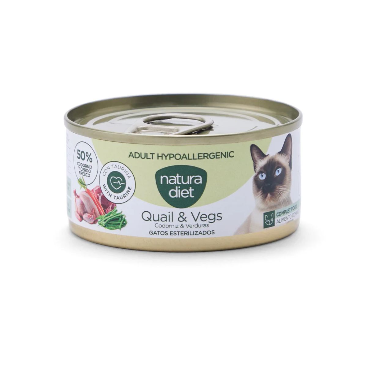Natura Diet Cat Hypoallergenic Quail and Vegetable Tin, 85 g Hypoallergenic wet cat food