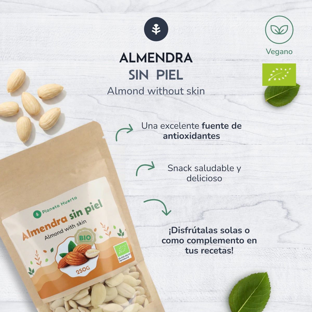Amandes blanchies ECO Planeta Huerto 1 kg