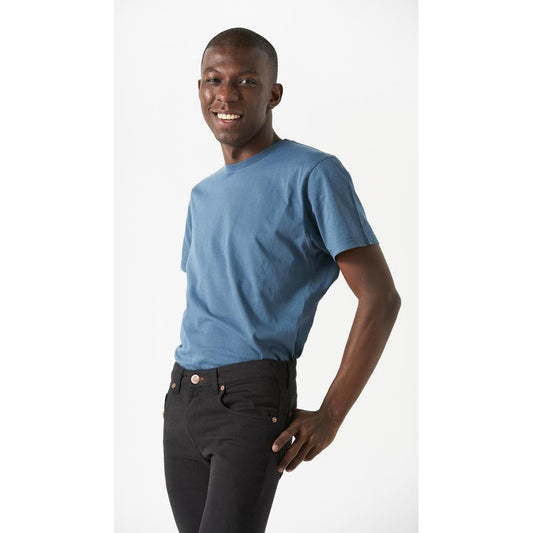 Maglietta blu in cotone biologico da uomo Minimalism XL