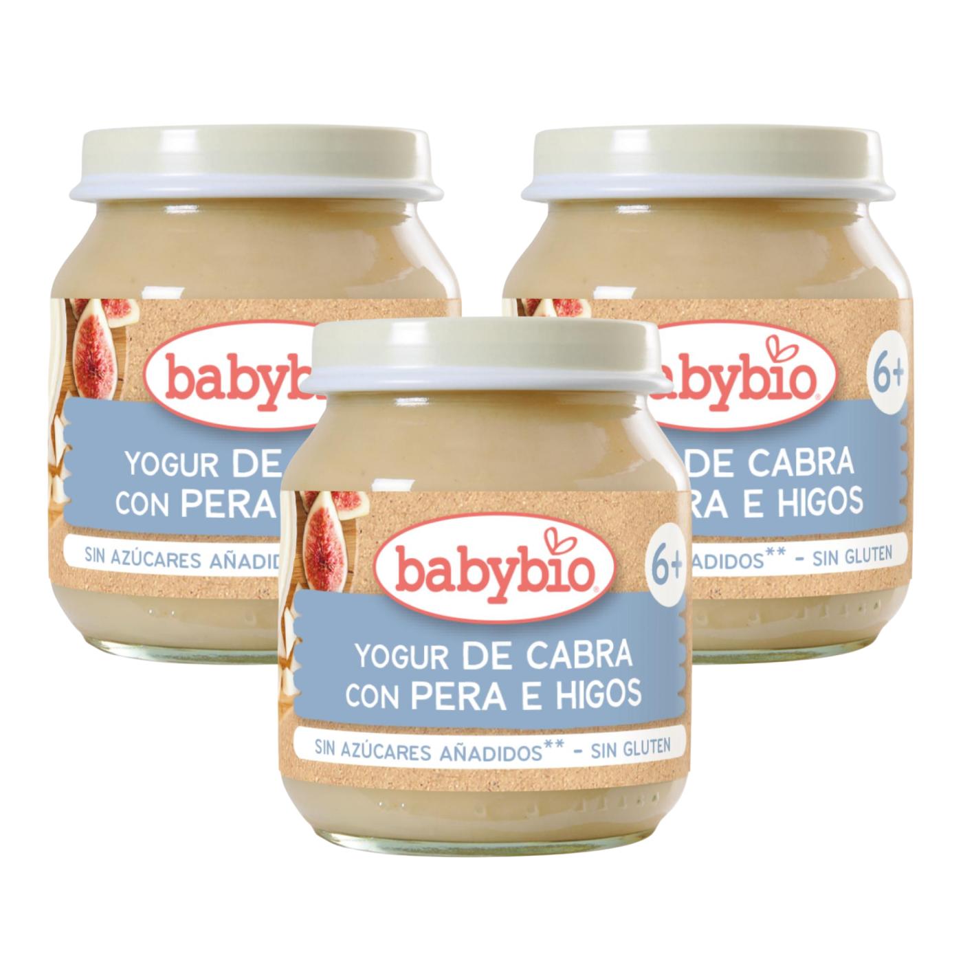 Pakket 3 stuks geitenyoghurt met peer en vijg Babybio 130 g