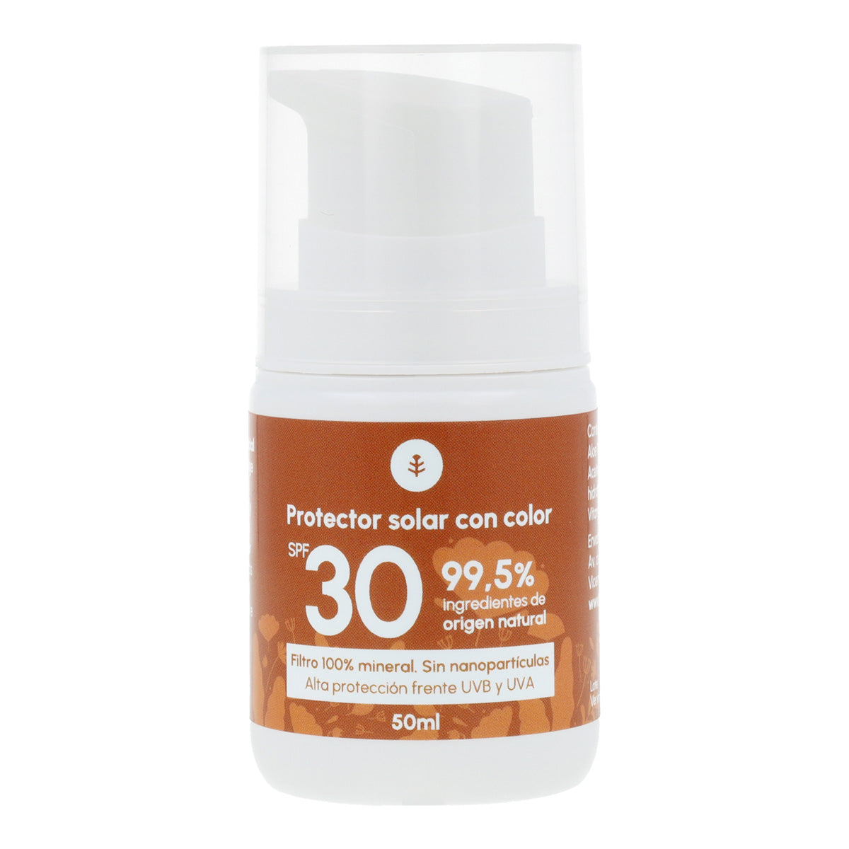 Crème solaire teintée pour le visage 100 % minérale SPF30 Planeta Huerto 50 ml