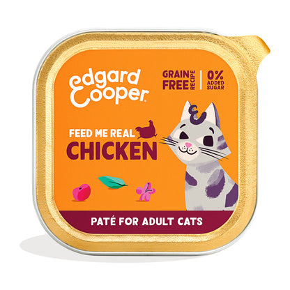 Fuktig kattmat, paté, burk med frigående kyckling Edgard & Cooper 85 g
