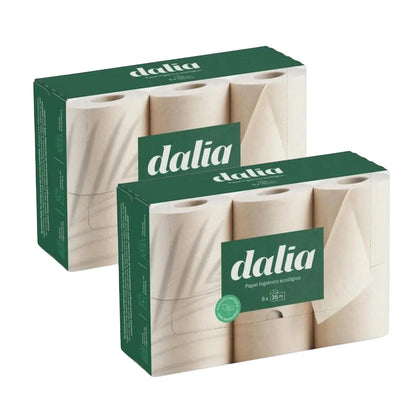 2er-Packung ungebleichtes Toilettenpapier, 6 Rollen à 6 x 35 m. Dalia