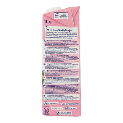 Packung mit 6 Einheiten Isola Bio Bio-Mandelgetränk zuckerfrei 1 l