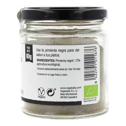 Bio-Vegetalia Schwarzer Pfeffer, Pulver, 80 g