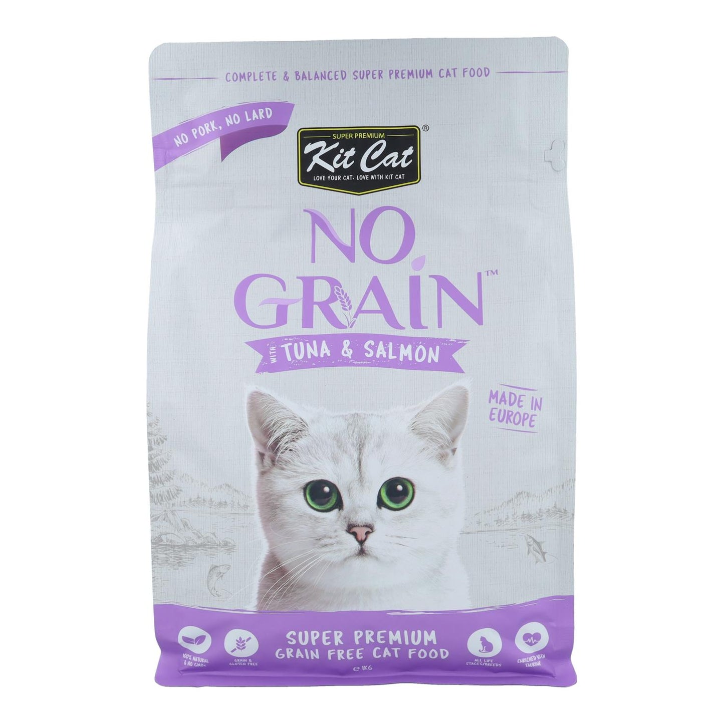 Kit Cat No Grain Cat Food - Tonijn & Zalm 1 kg Natuurlijk kattenvoer
