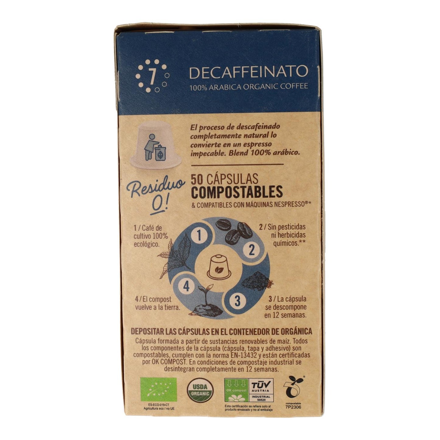 Capsule compostabili Descaffeinato Nespresso 50 capsule