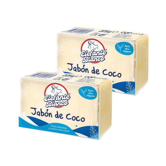 Lot de 2 savons à la noix de coco White Elephant, Mimidu, 225 g