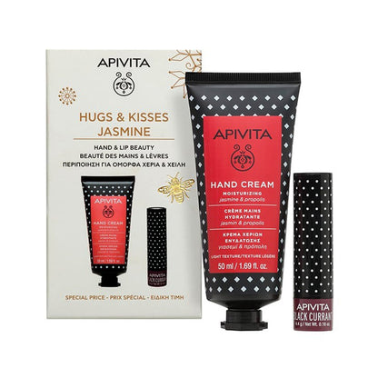 Coffret crème pour les mains au jasmin 50 ml + soin pour les lèvres à la cassis 4,4 g
