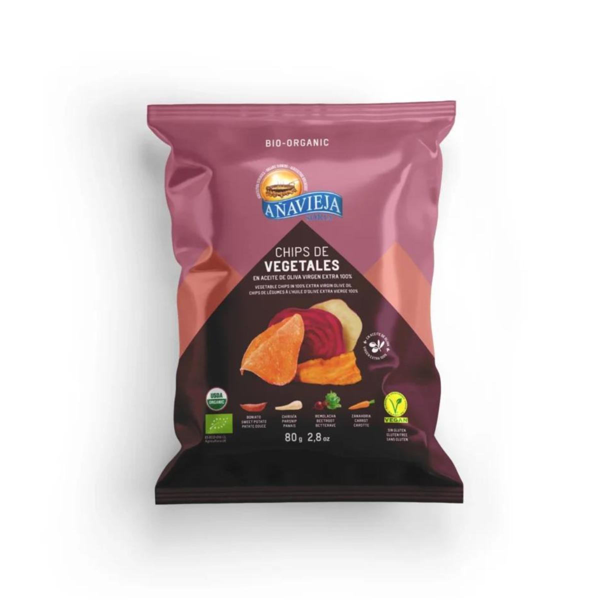 Chipsy warzywne w oliwie z oliwek extra virgin Añavieja 80 g