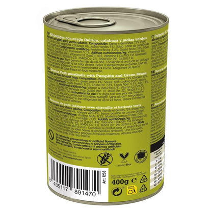 Arquivet Fresh Pork Meatballs 400 g Wet dog food with Iberian pork, pumpkin and green beans