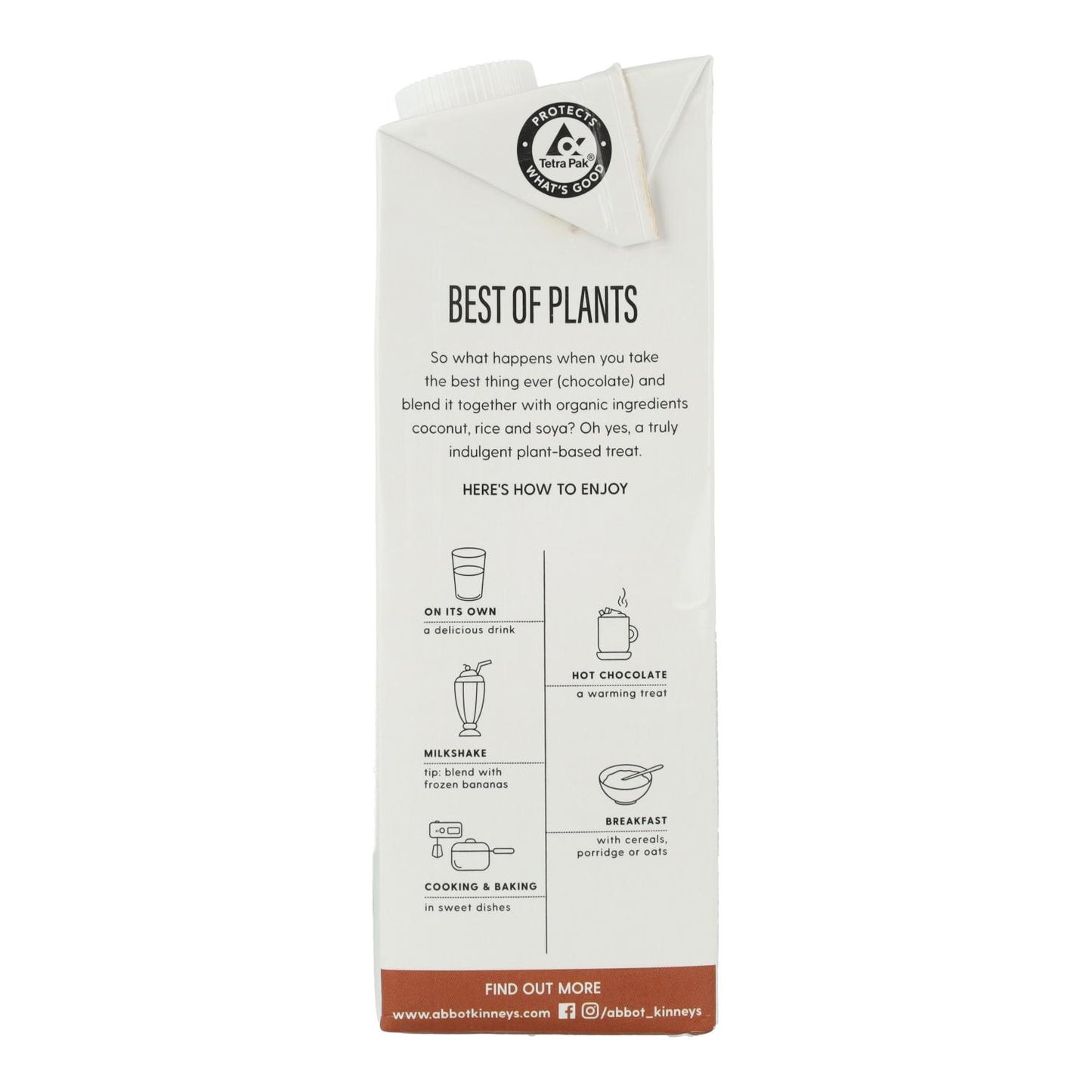 Boisson végétale Best Of Plants chocolat (noix de coco, soja et riz) Bio Abbot Kinney 1