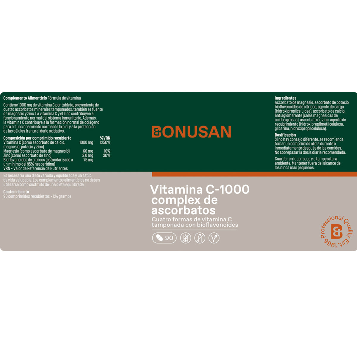Vitamina C-1000 complesso di ascorbati, Bonusan 30