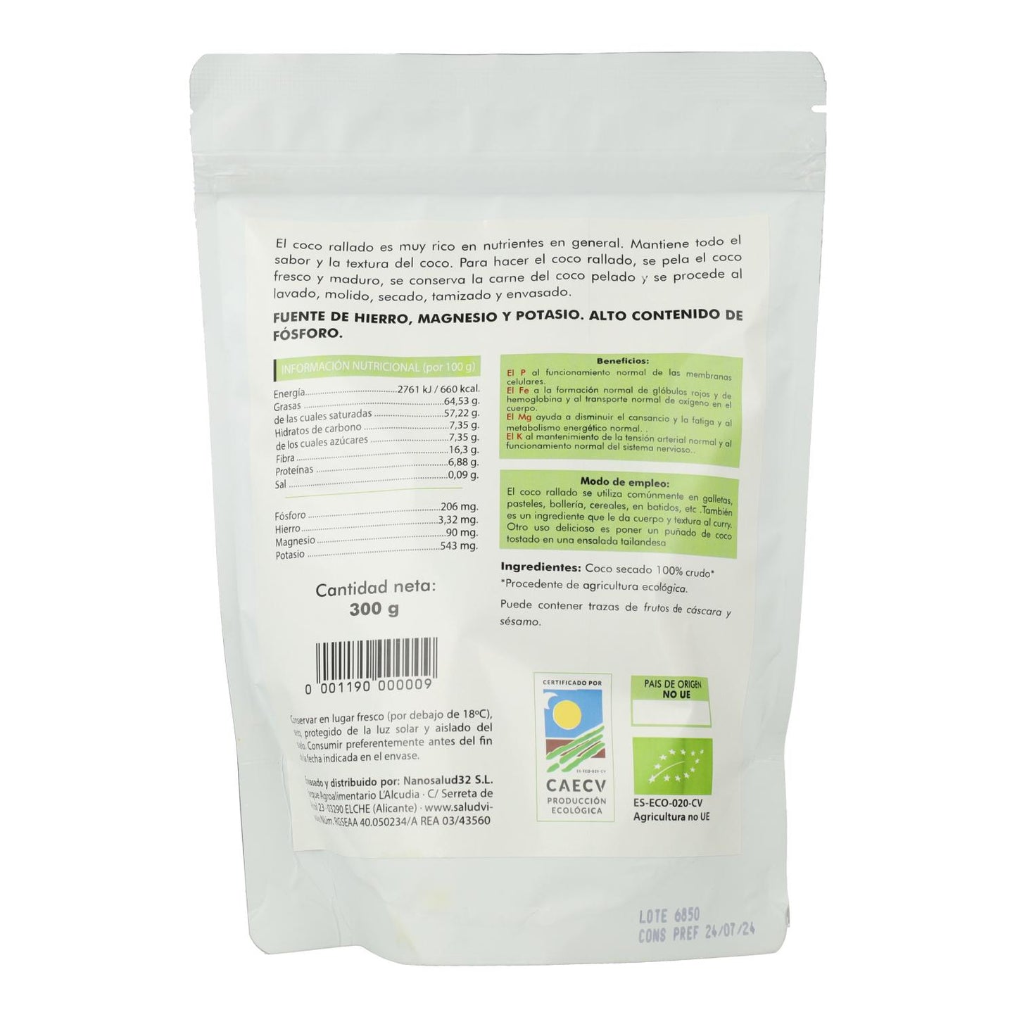 Cocco grattugiato ECO Salud Viva 300 g