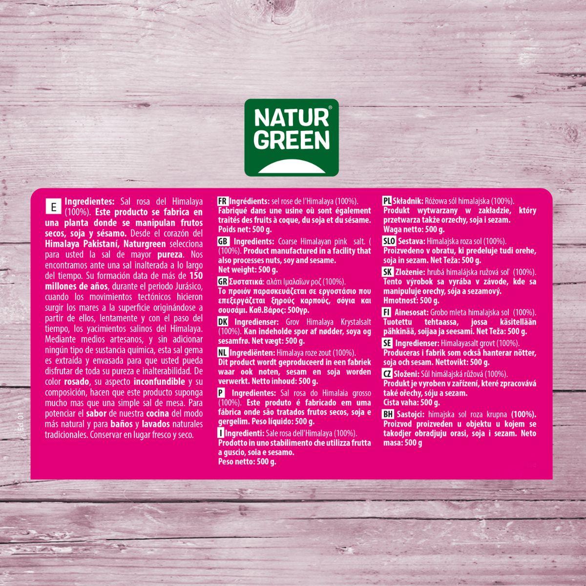 Rotes Himalaya-Salz, grob, Naturgreen 500 g