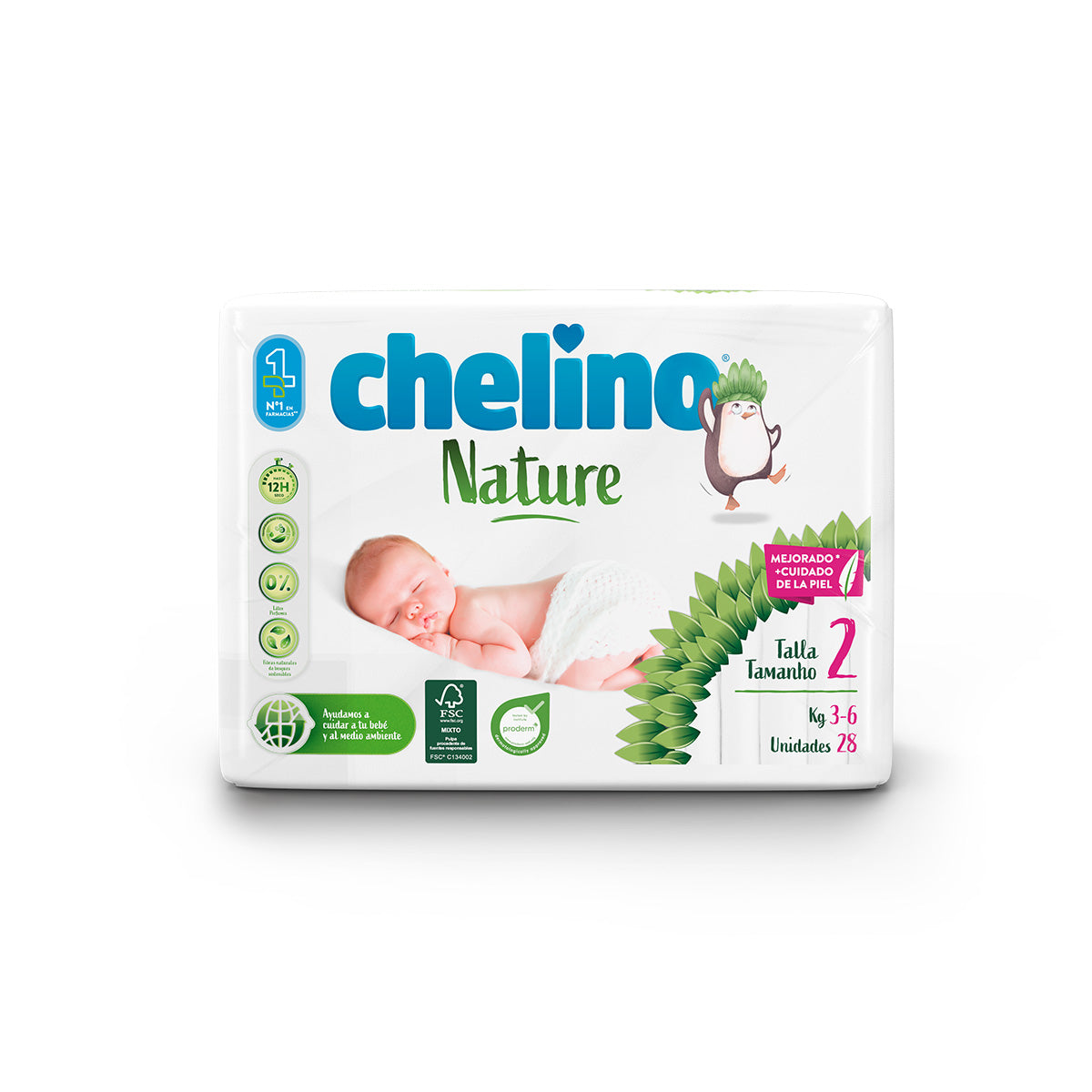 6er-Pack Windeln T2 3-6 kg Chelino Nature 28 Stück