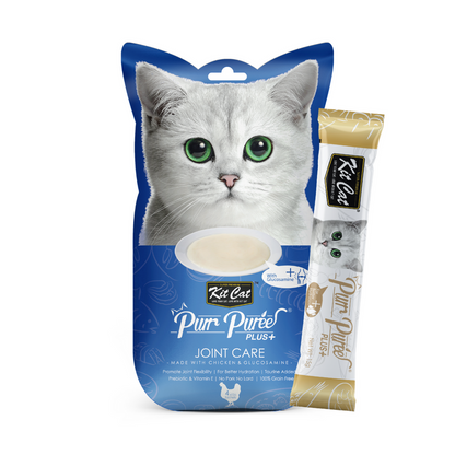 Kit Cat PurrPuree Plus - Pollo Joint Care 4x15 g Snack cremoso per gatti