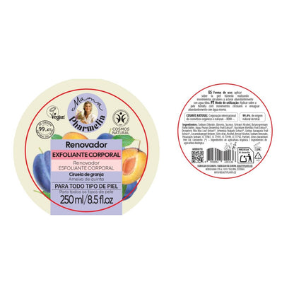 Renovierendes Körperpeeling mit Pflaumen aus biologischem Anbau, Mama Pharmelia, 250 ml