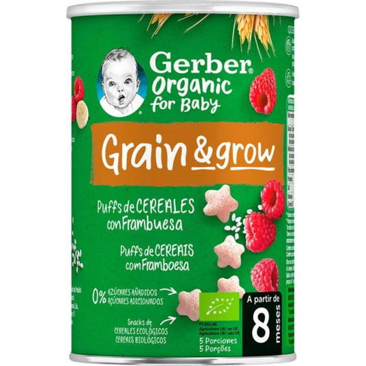 Ekologiskt snack av vete och ris med hallon Gerber Organic 35 g
