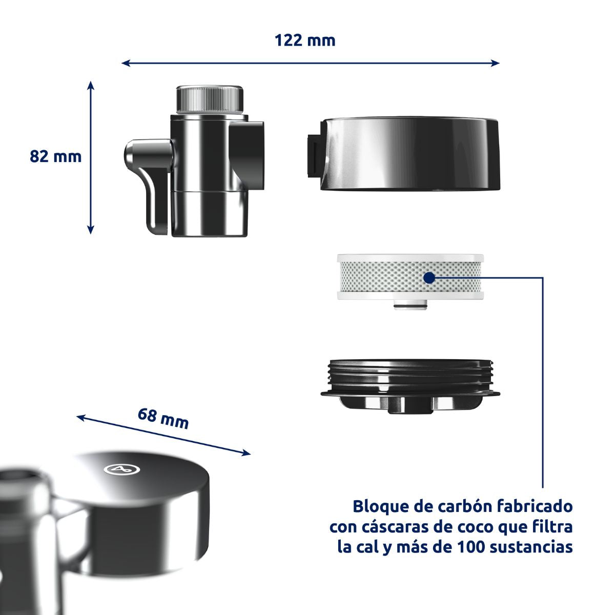 Filtre à eau pour robinet EcoPro Chrome Compact Tappwater