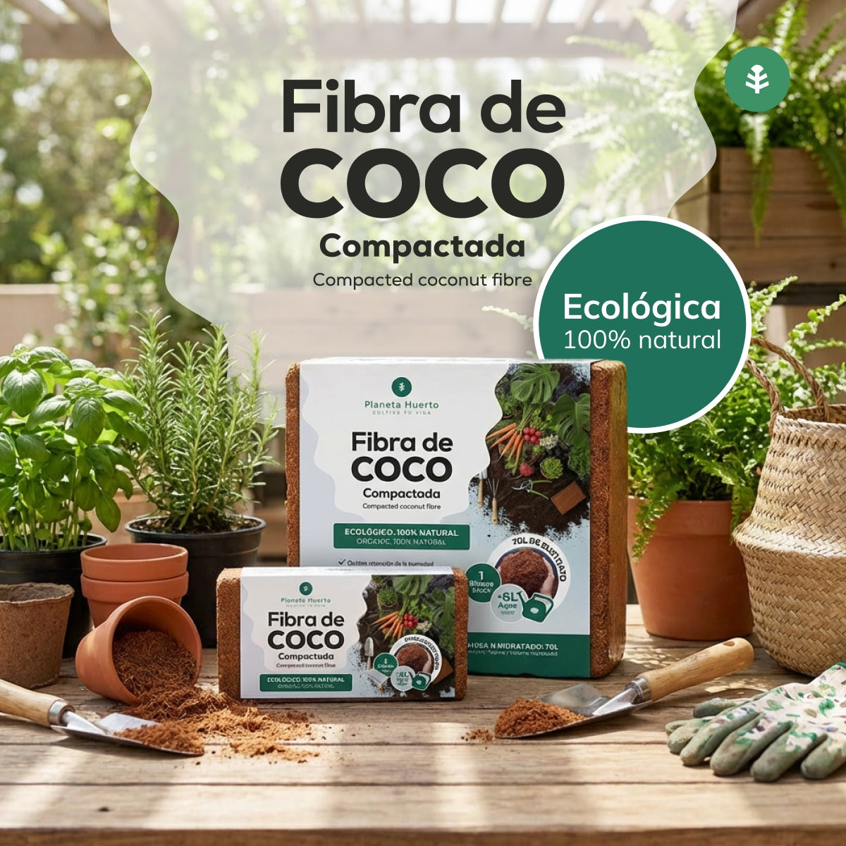 Pack 3x Sustrato Fibra de Coco Planeta Huerto 70 Litros