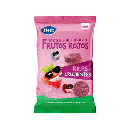Pack of 7 gluten-free rice cakes with red berries 40 g - Hero Kids
