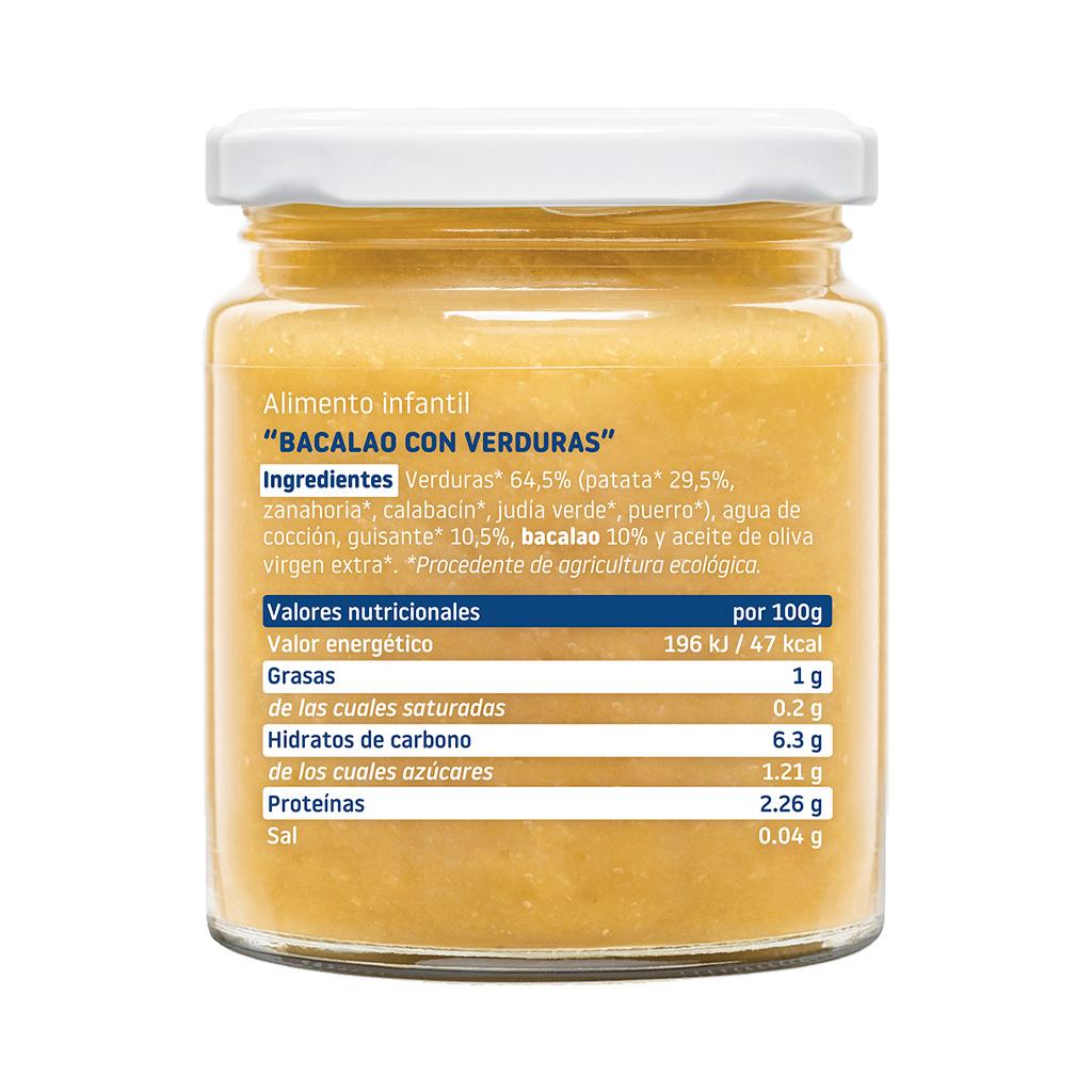 Bio-Glas mit Bio-Gemüse und Kabeljau Smileat 230 g