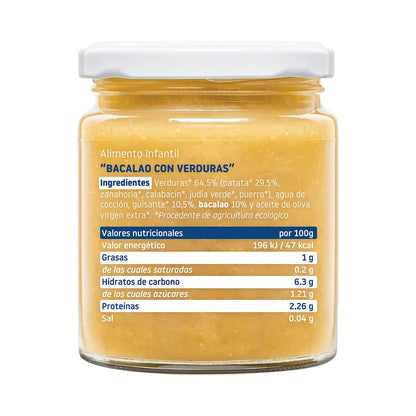 Bio-Glas mit Bio-Gemüse und Kabeljau Smileat 230 g