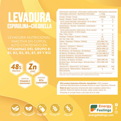 Nutritional Yeast with Chlorella and Spirulina XL Energy Feelings 250 g